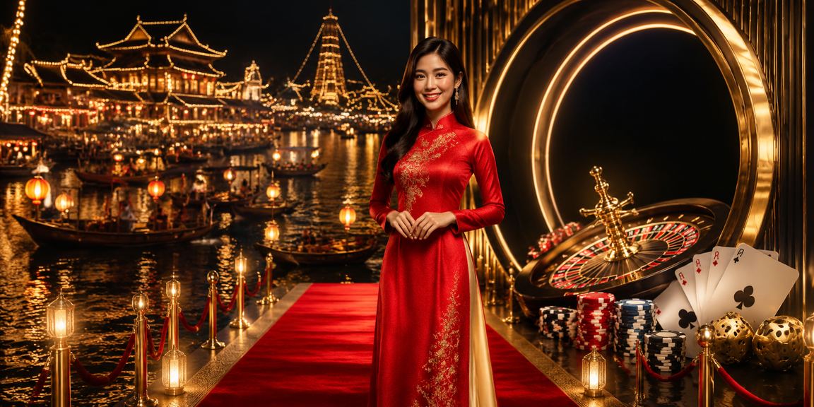 Người dùng VIP tại Nha Trang trải nghiệm dịch vụ nạp rút tiền ưu đãi với áo dài truyền thống
